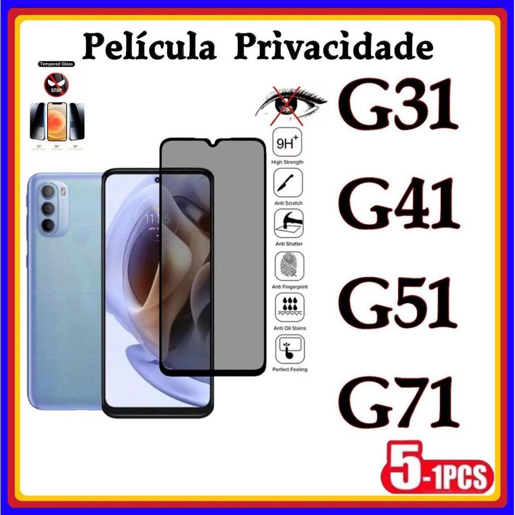 Película de Privacidade 3D Vidro Temperado Anti Spy  MOTO G31 G41 G51 G71 em Oferta na Shopee