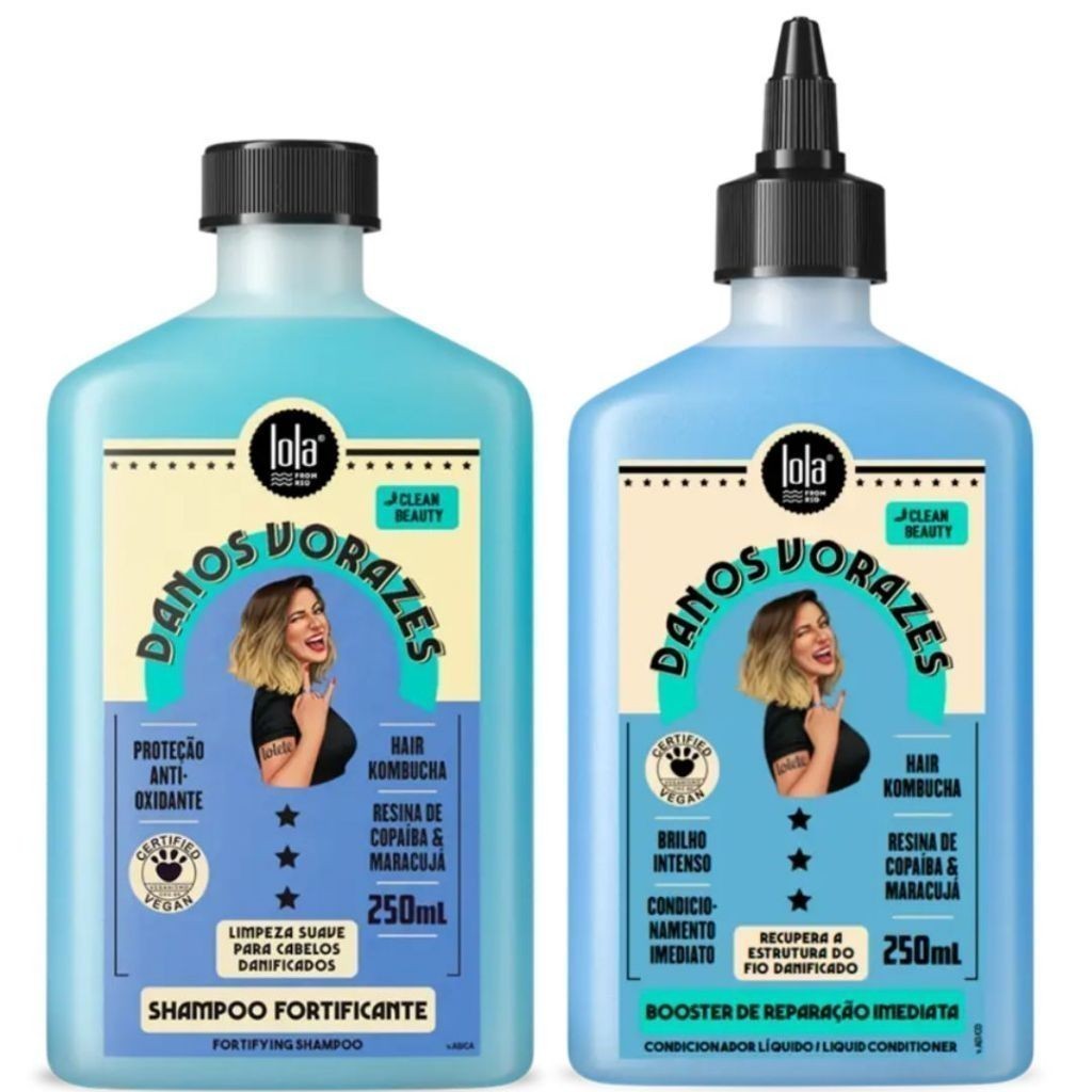 Kit Danos Vorazes Shampoo 250ml +  Booster Condicionador 250ml Lola Cosmetics