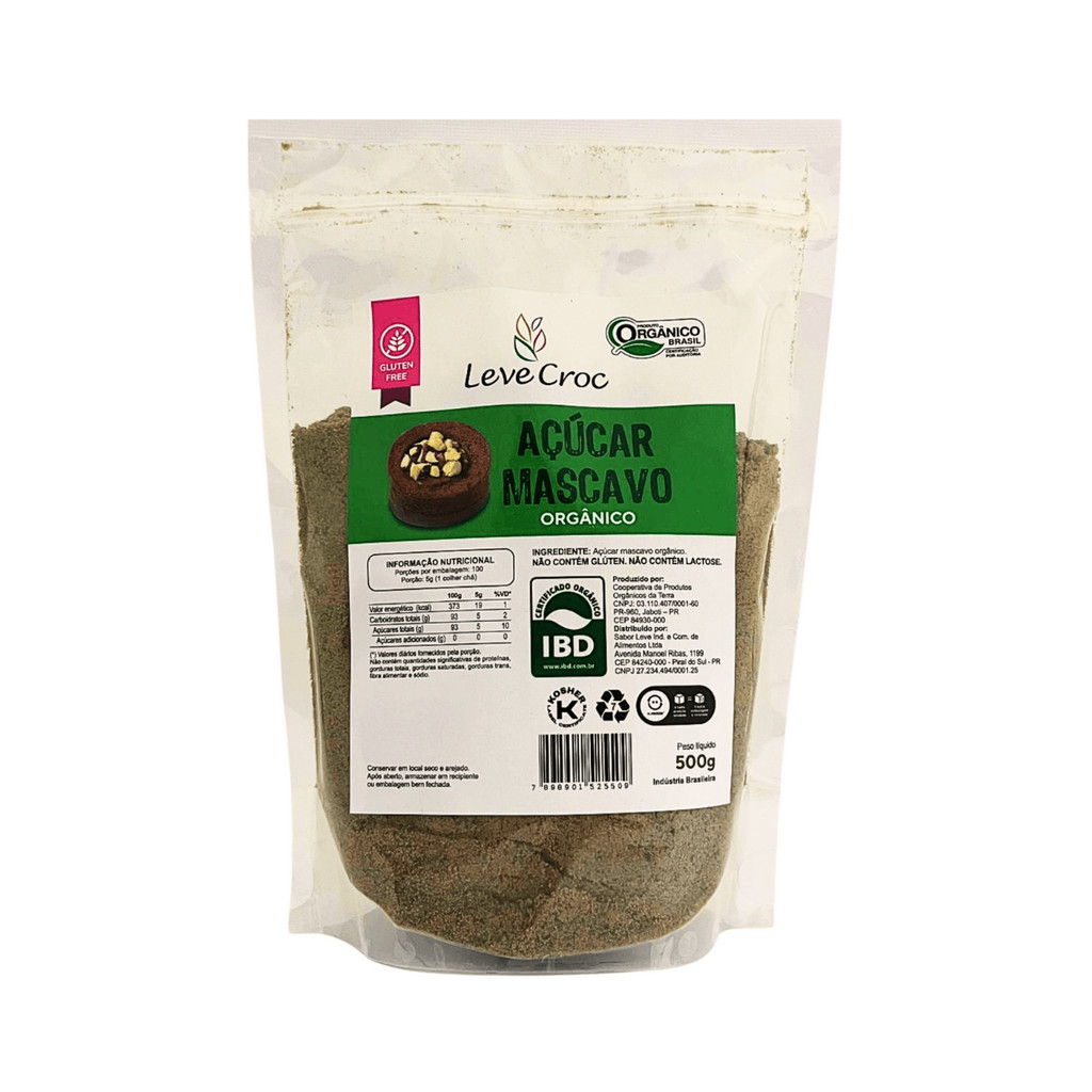 Açúcar Mascavo Orgânico 500g - Leve Croc