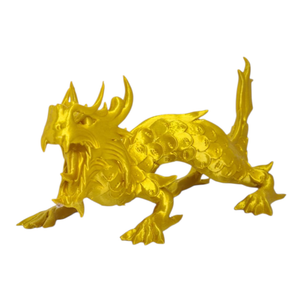 Imagem Dragão Dourado Mitológico 20 cm | Estátua Feng Shui | Decoração Zen Oriental | Escultura Decorativa 3D