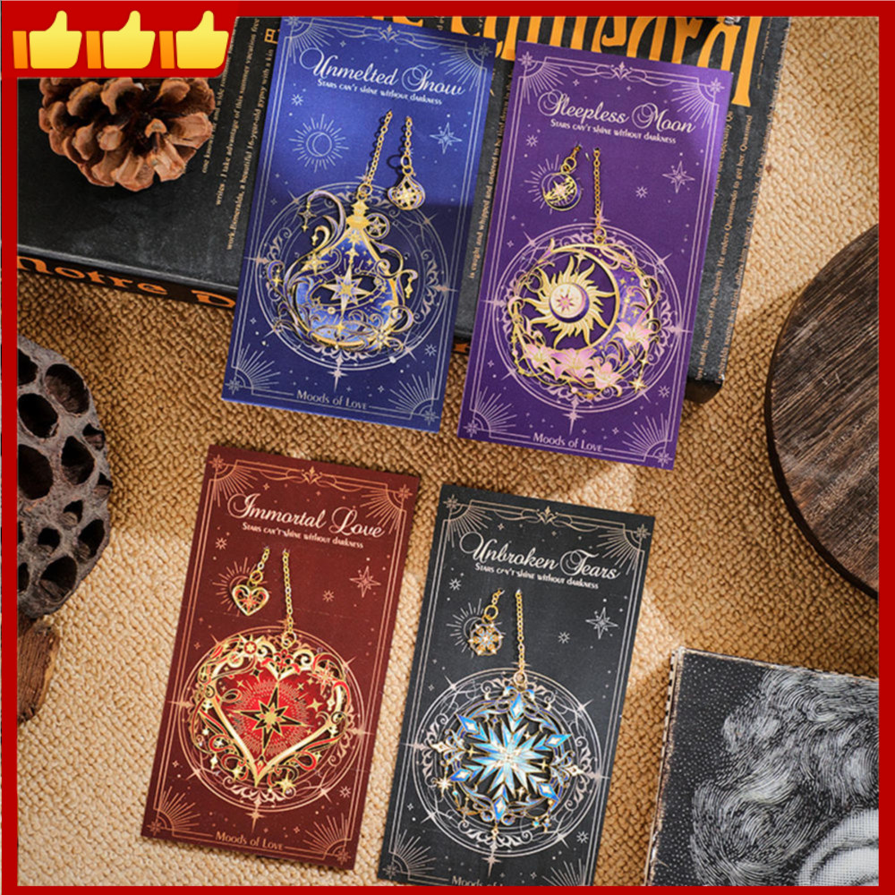 Marcador Bronzeador Colorido Com Corrente Amor-Coração Sol Floral Borboleta De Metal Leitura Livro Clipe Estudante Escol