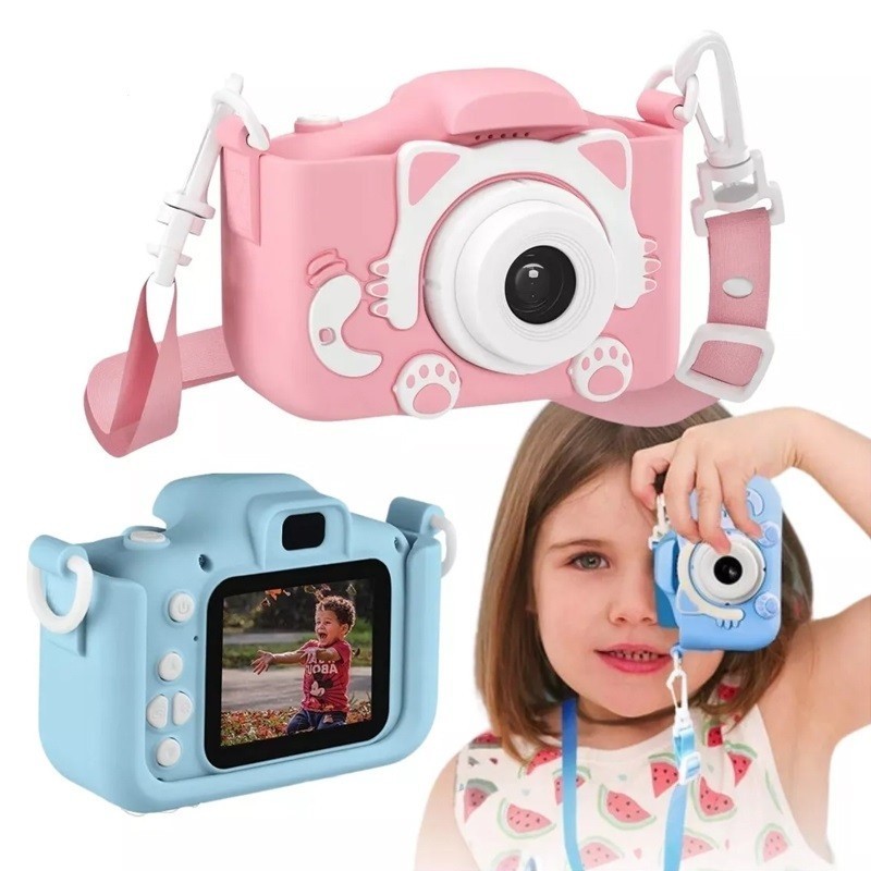 Camera Infantil Digital【Tira Foto De Verdade】 Filmadora Infantil Mini Maquina Fotografica Fotografa E Filma em Oferta na Shopee