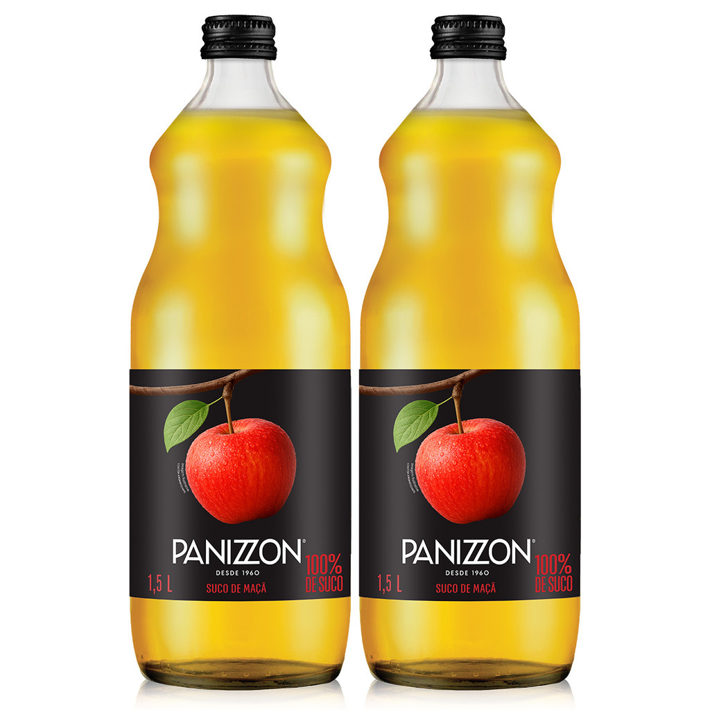 Kit 2 unidades Suco de Maçã 100% Integral Panizzon 1,5Lt em Oferta na Shopee