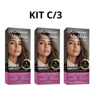 Coloração Alta Moda Alfaparf Kit C/3- 6 Chá (Louro Escuro) em Oferta na Shopee