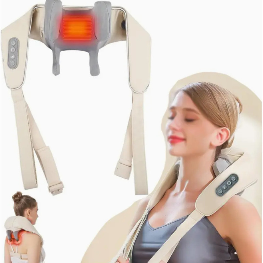 Massageador Shiatsu Elétrico Bivolt com Infravermelho para Pescoço Costas e Ombros Alívio de Dor