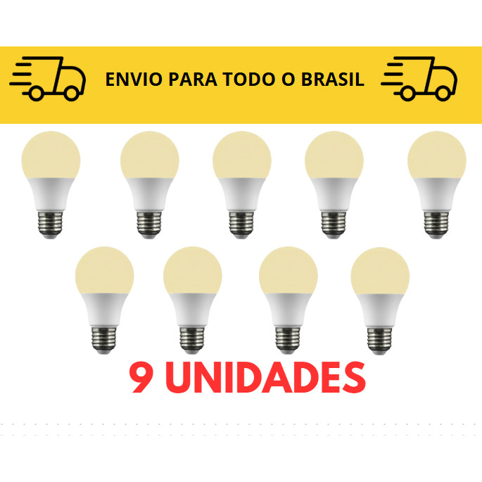Kit 3 a10 lâmpada de led 9W 3000k Bivolt / iluminação/ lâmpada amarela / lâmpadas de led para casa