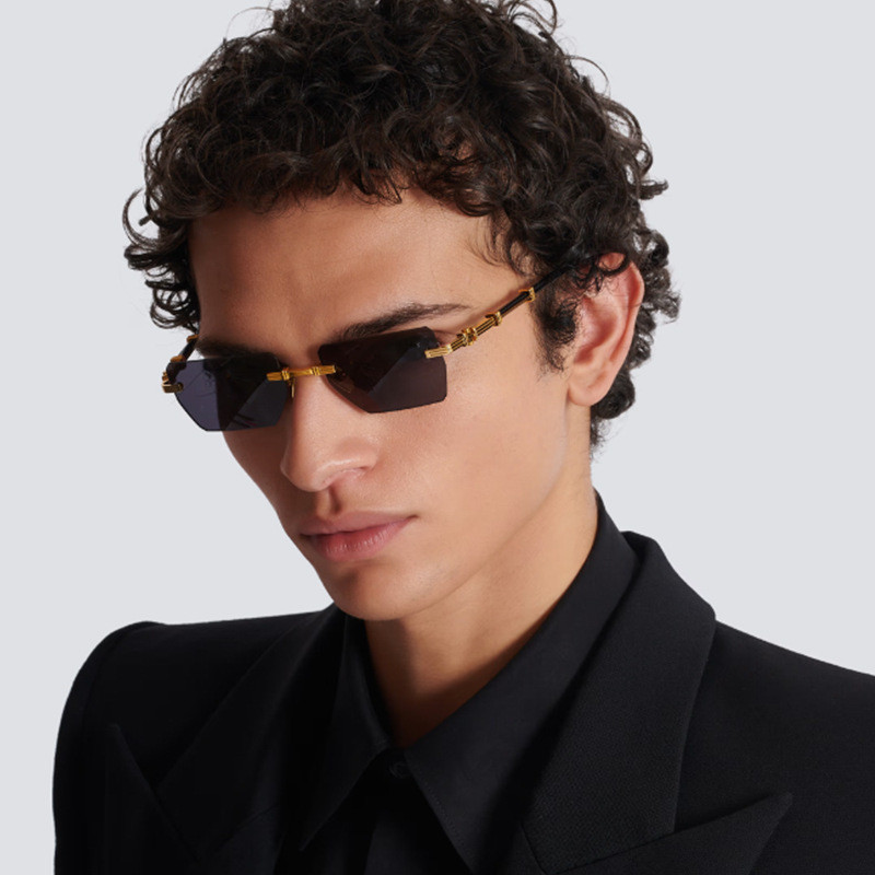 Óculos de sol sem armação, formato retangular, modelo moderno, para mulheres e homens, óculos de sol pequenos e quadrado