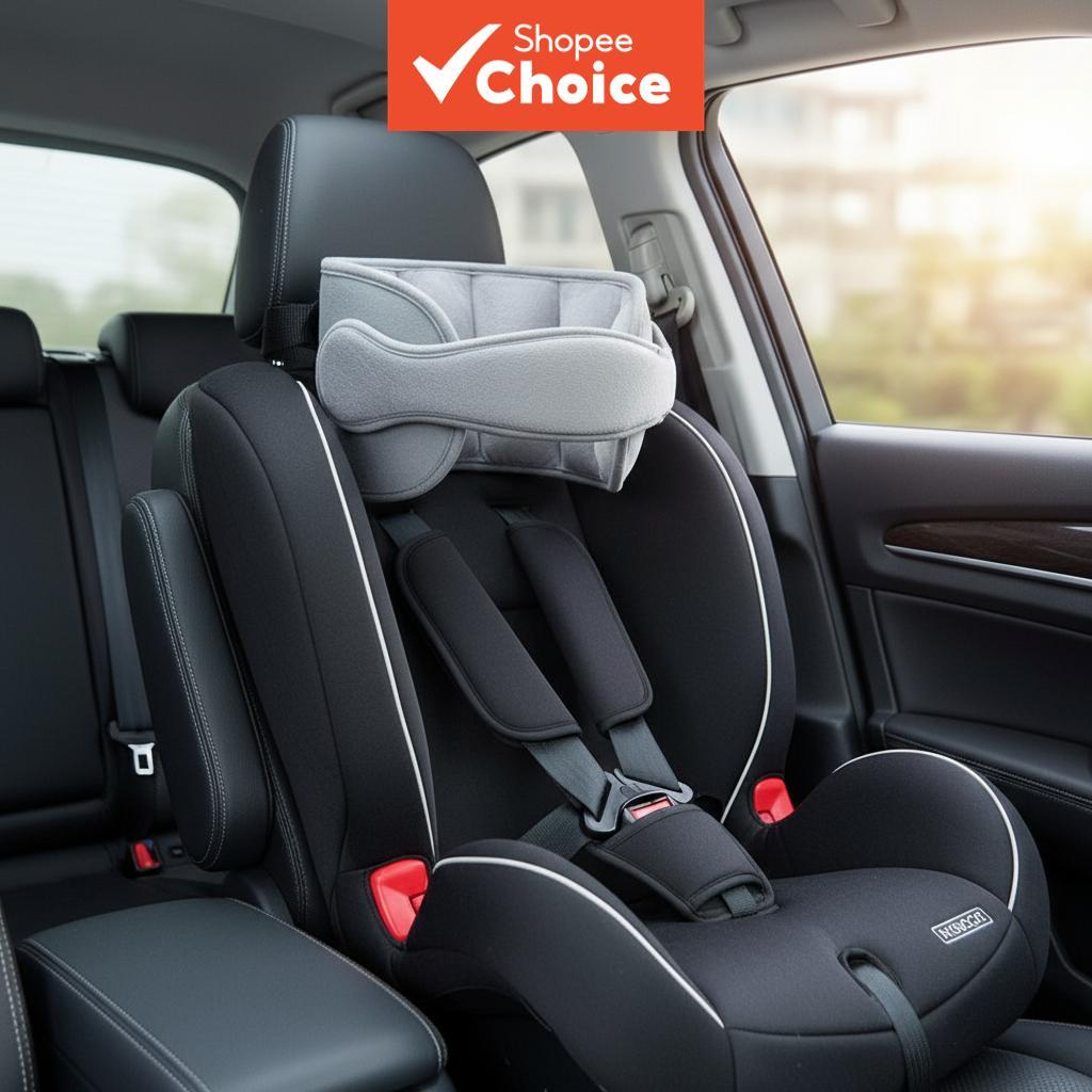  Apoio de cabeça para assento de carro infantil, cinto de segurança ajustável, posicionador de sono para menino e