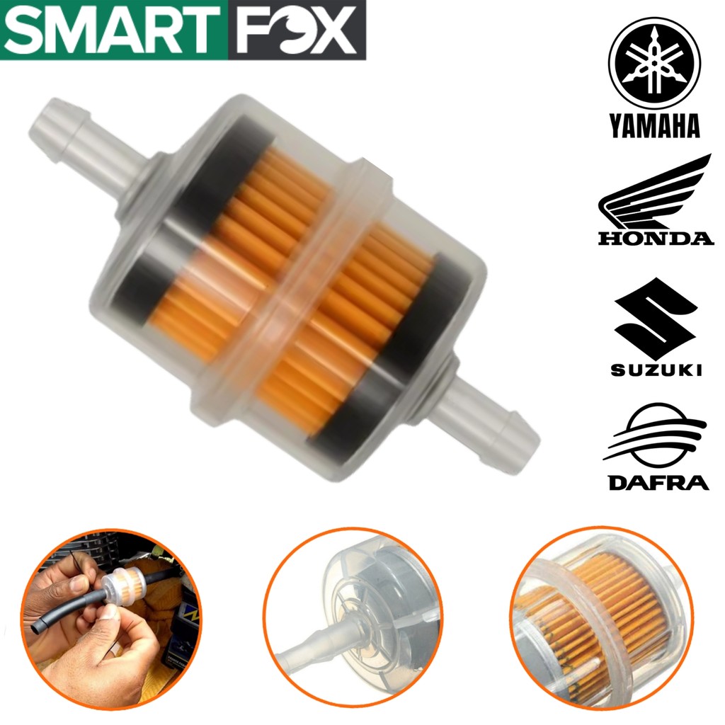 FILTRO DE COMBUSTÍVEL GASOLINA UNIVERSAL SMARTFOX HONDA YAMAHA SUZUKI DAFRA CARBURADAS