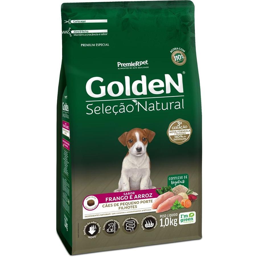Ração GoldeN Seleção Natural Cães Filhotes Frango/Arroz 1Kg