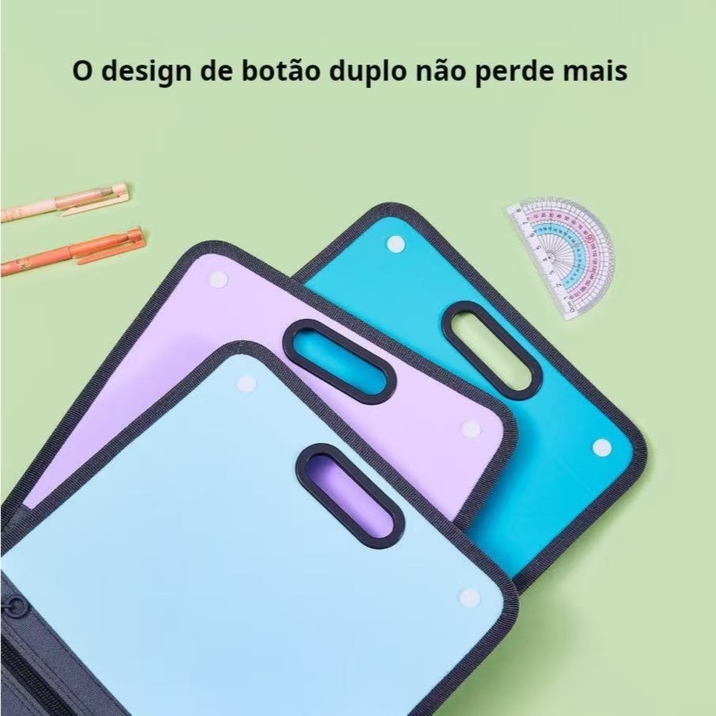 Pasta Sanfonada 12 Divisorias A4 Oásis Papelaria Material Escolar e Escritório