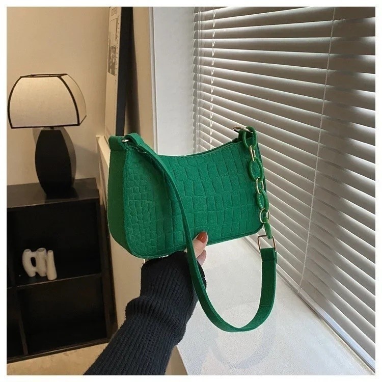 Novo estilo coreano moda criativa pequena bolsa quadrada de lã de fibra para mulheres