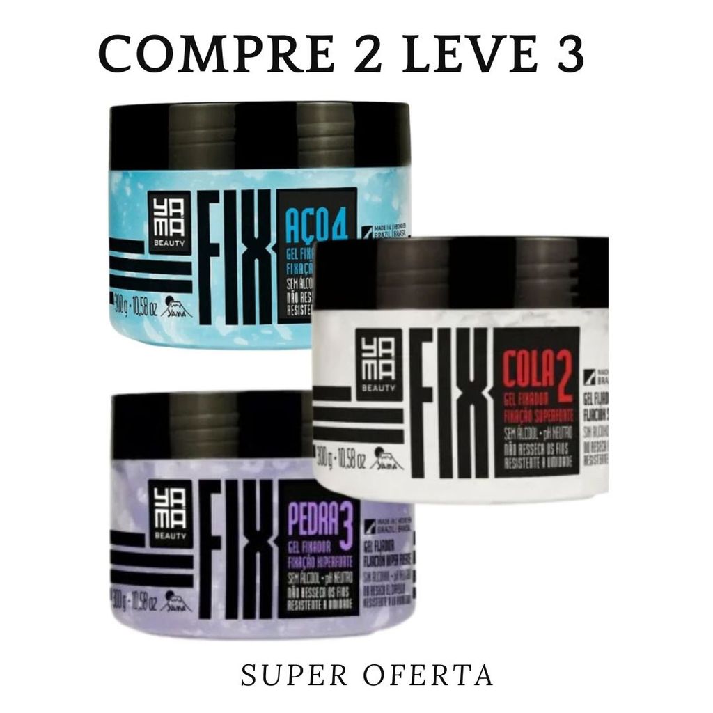 Gel de Cabelo Yamá 300g COLA  - PEDRA - AÇO ''COMPRE 2 LEVE 3 - - Yama