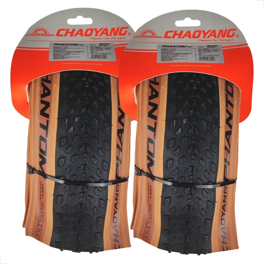 PAR PNEU CHAOYANG PHANTOM DRY 29X2.20 - TUBELESS READY - KEVLAR - C/ FAIXA MARROM em Oferta na Shopee