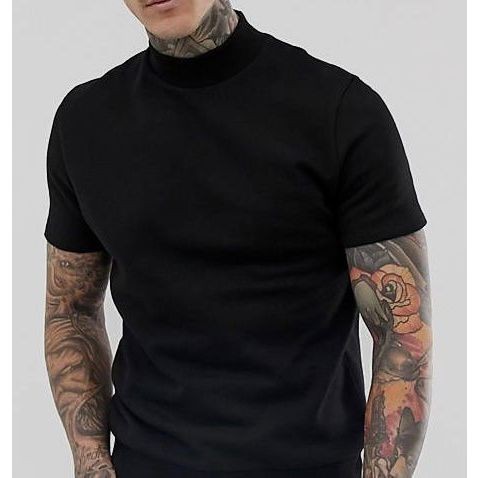 Camiseta Gola Alta Slim Masculina Malha Peruana Cotton Elastano em Oferta na Shopee