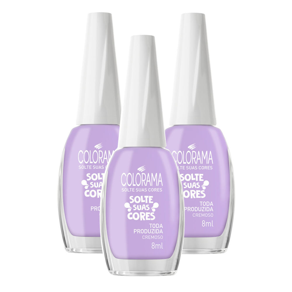 Kit 3 Esmalte Colorama Solte Suas Cores Cor Toda Produzida Cremoso 8ml em Oferta na Shopee