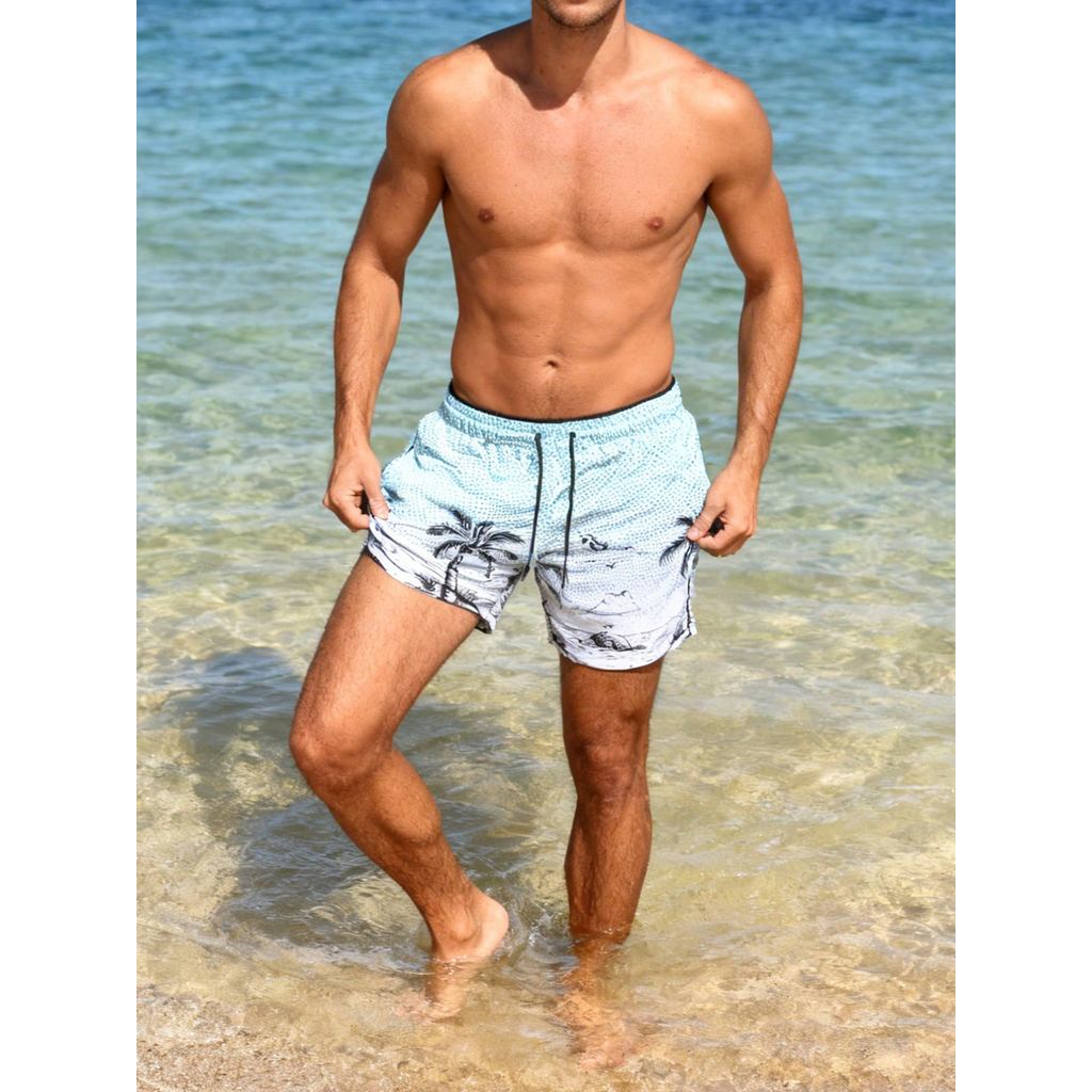 Bermudas coqueiro Masculinas Shorts Seca Rápido Surf Estampada Praia Tactel  Adulto  Shorts em Oferta na Shopee