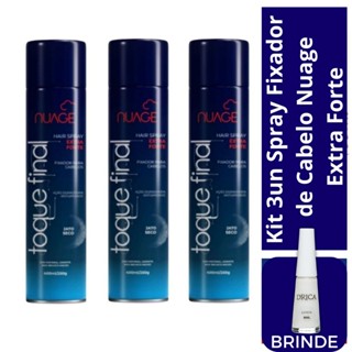 Kit com 03un Nuage Hair Spray Extra Forte 400ml + Brinde Esmalte Lenda  Drica em Oferta na Shopee