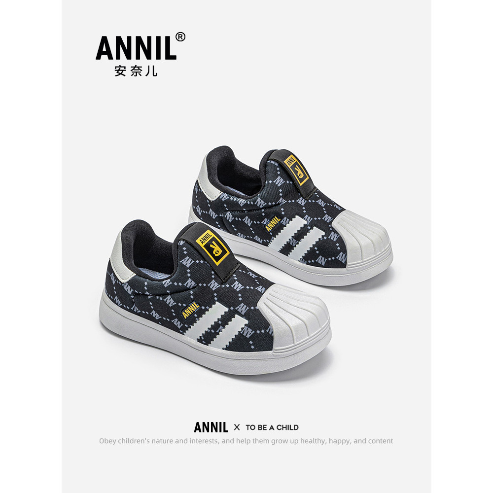 Annel meninos deslizamento-On tênis 2026 novo estilo primavera verão meninos concha Toe tênis sola macia sapatos infanti