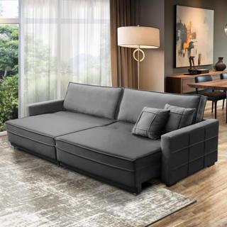 Sofá Cama Retrátil e Reclinável 2,10m com Molas Karen Veludo Adonai Estofados em Oferta na Shopee