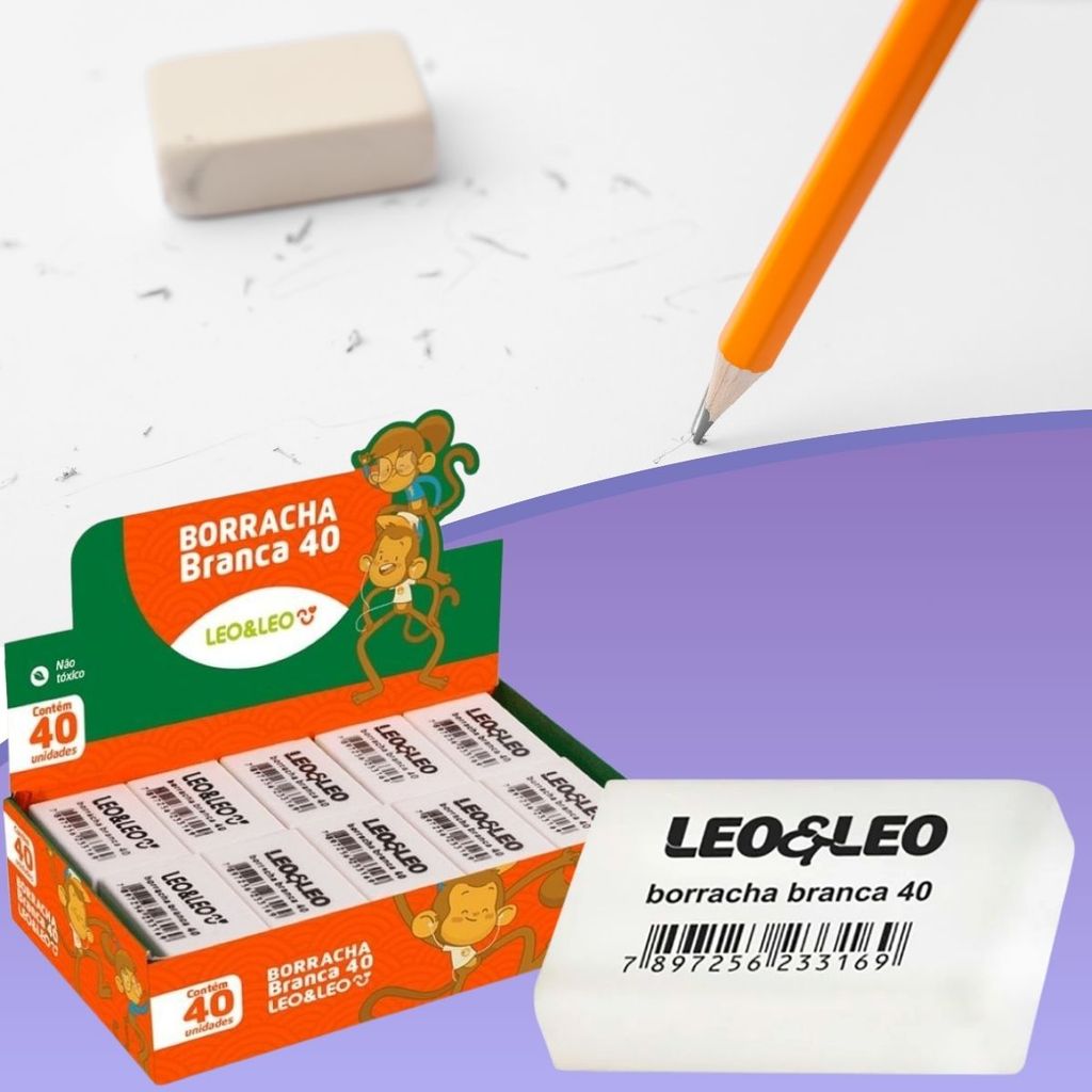 40 Borrachas Brancas Nº40 Atacado Volta As Aulas Leoeleo em Oferta na Shopee