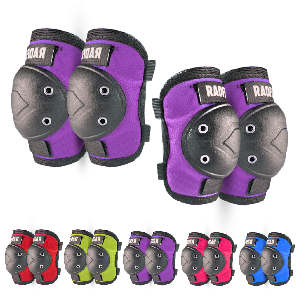 Kit Joelheira e Cotoveleira Infantil Ajustável Skate Bike RadFox Resistente e Confortável em Oferta na Shopee