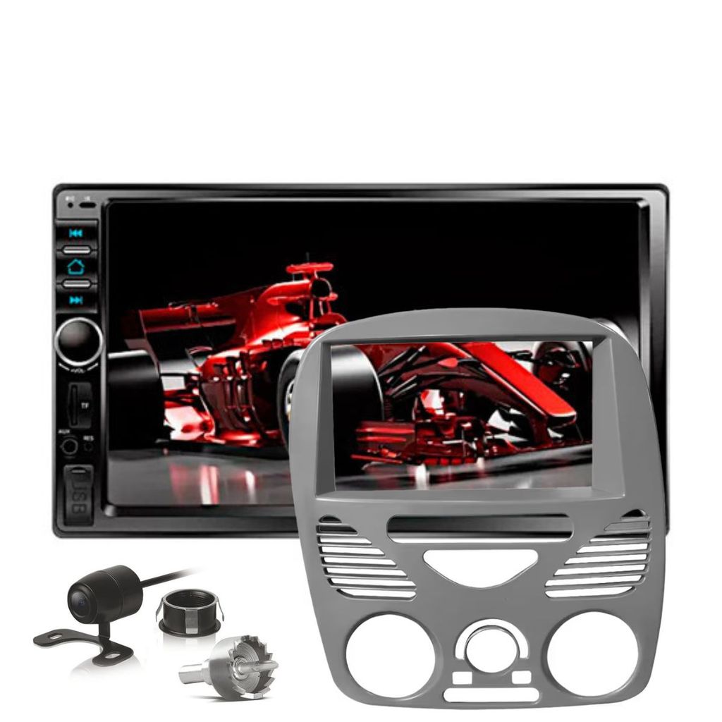 Kit Central Multimidia Mp5 2 Din Siena Strada Palio 2002 2014 Com Câmera Ré