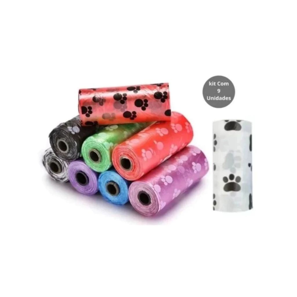 Kit Saquinho Coletor de Fezes Cocô 9 Un 1L Mimo Pets