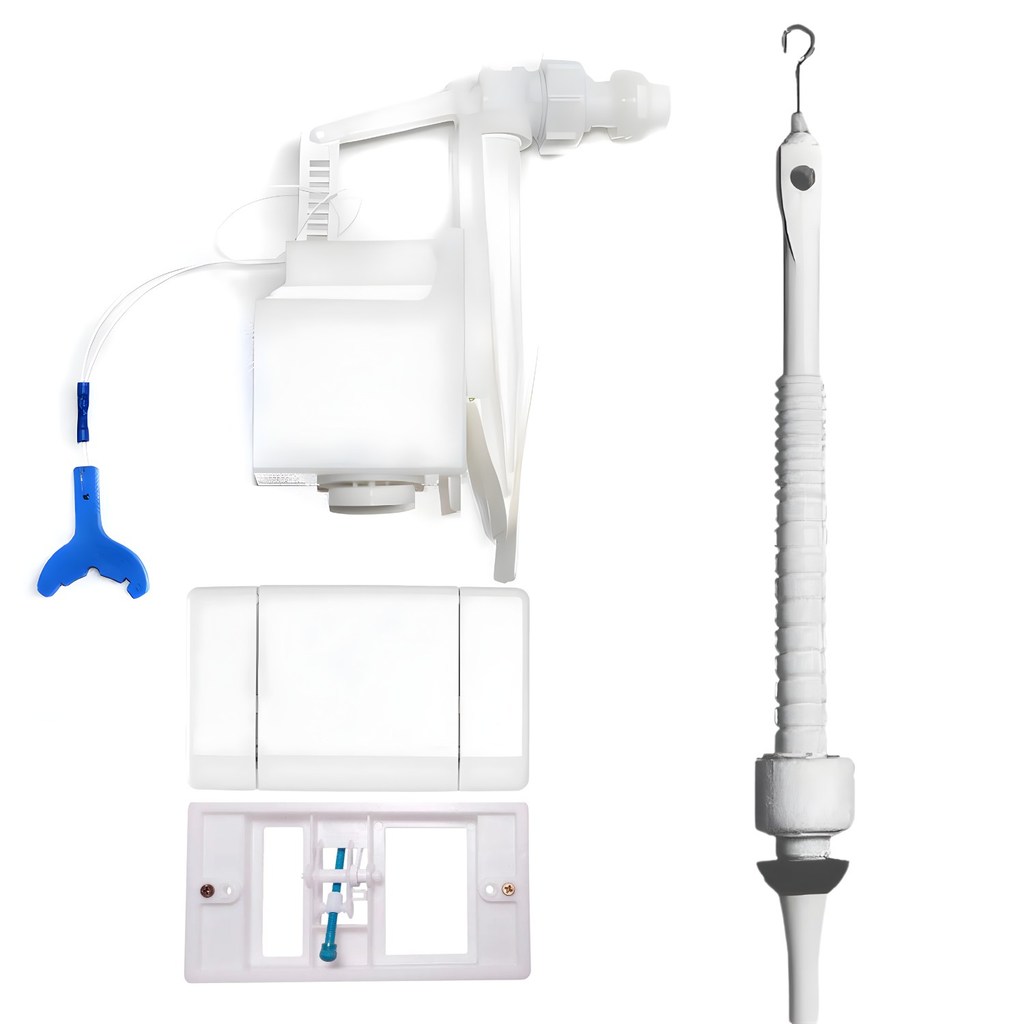 Kit Reparo Completo e Acabamento Elegance Branco Caixa de Descarga Embutida Montana M9000 - A604280110K100