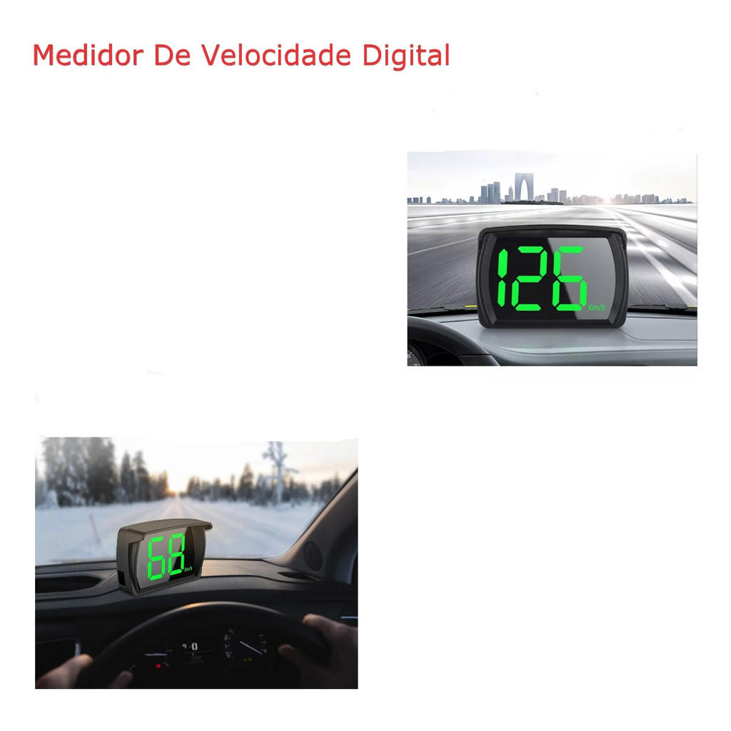 Medidor Digital Inteligente Velocidade Gps Hud Trailer