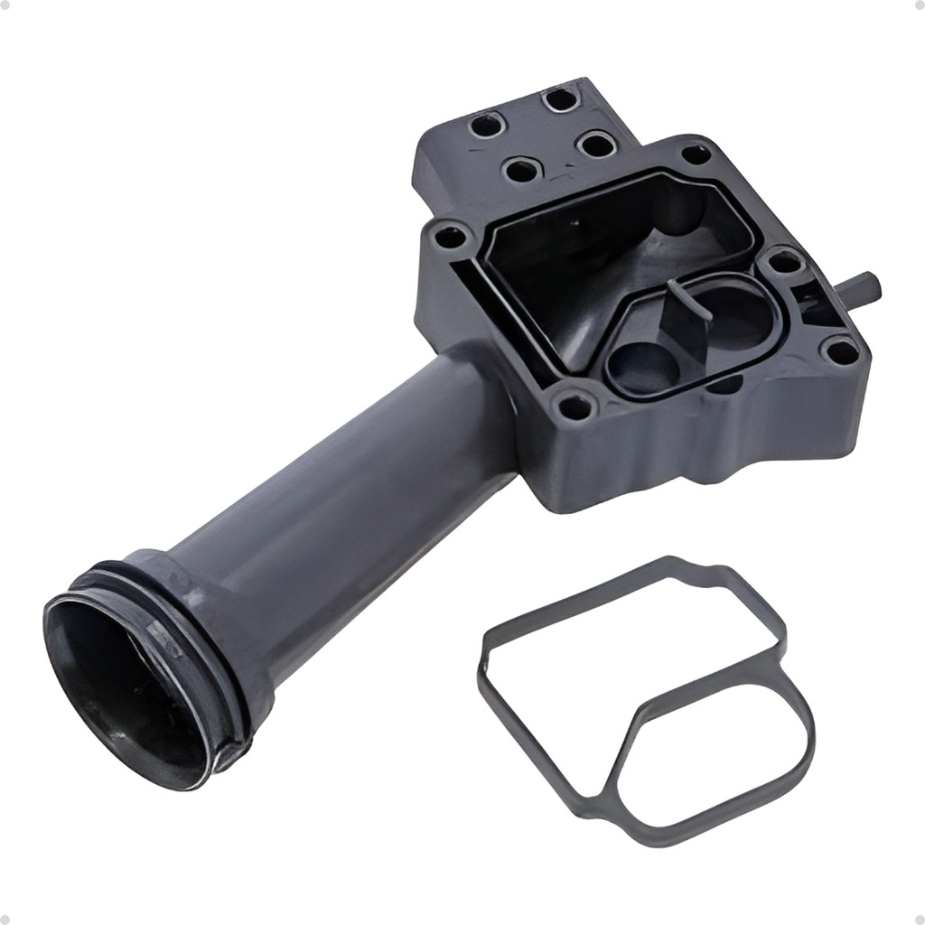 Kit Tubo Machadinho Saída Bomba D'Água + Junta Vedação Compatível Volvo Fh Fm D13 07-15