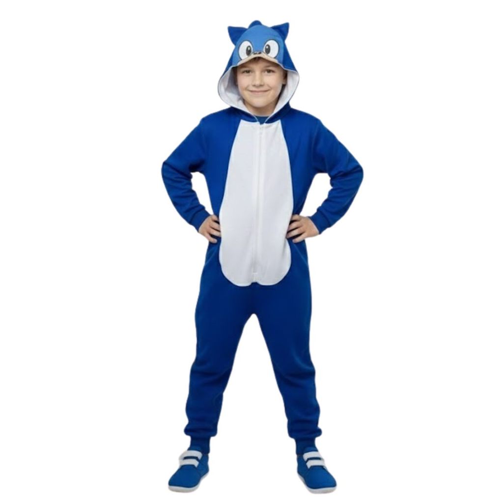 Pijama Infantil Macacão Kigurumi Fantasia Personagem Parmala Sonic Pikachu