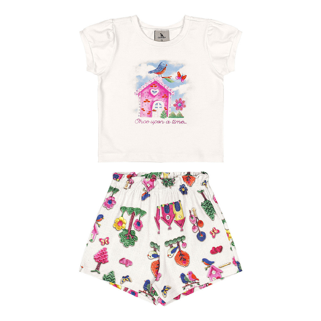 Conjunto Blusa Strass e Short Menina Quimby · foto 2