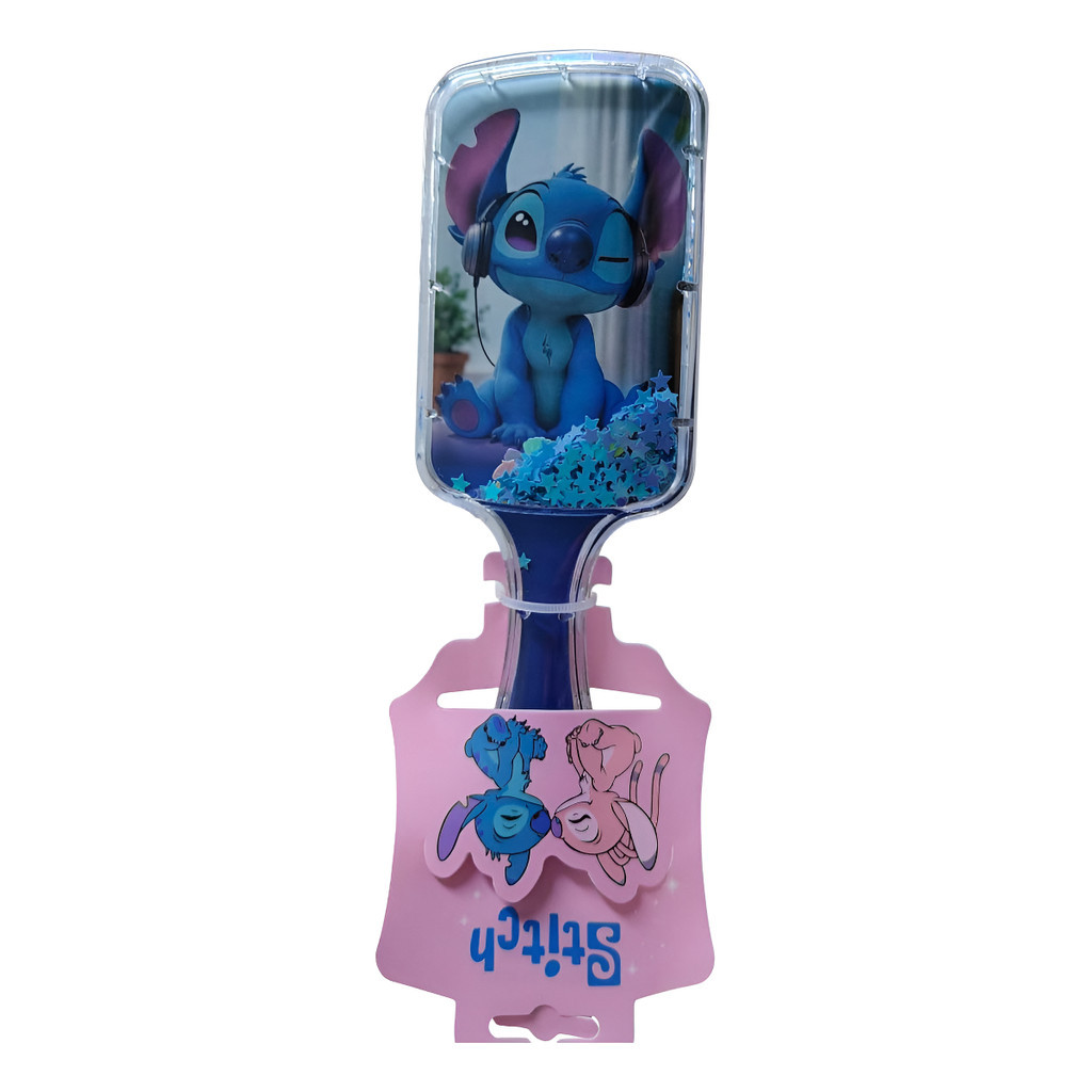 Escova De Cabelo Infantil Com Glitter Interno Lilo Stich em Oferta na Shopee