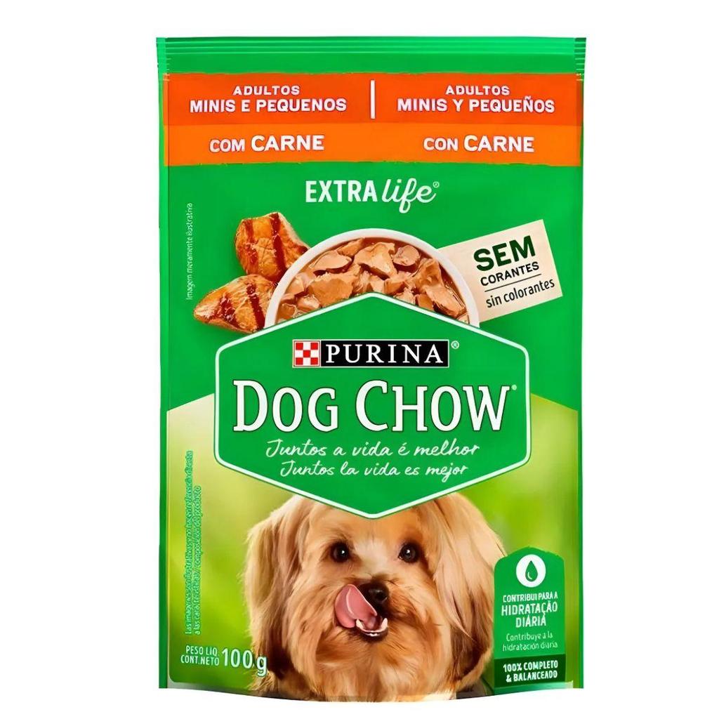 Sachê Purina Dog Chow Extra Life Carne Cães Adultos Peq/Mini 100g em Oferta na Shopee