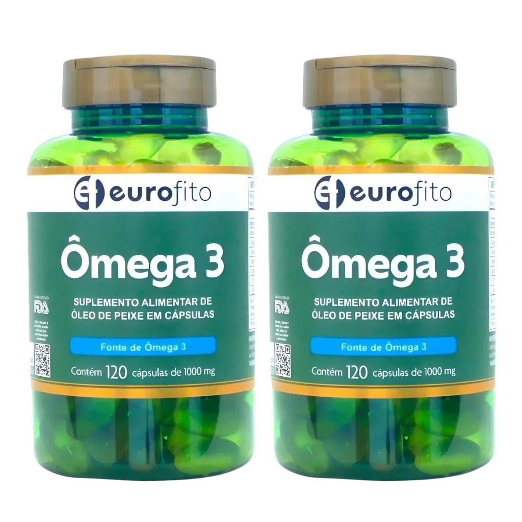 2Uni Eurofito Ômega 3 Óleo de Peixe De 120 Cápsulas Cada