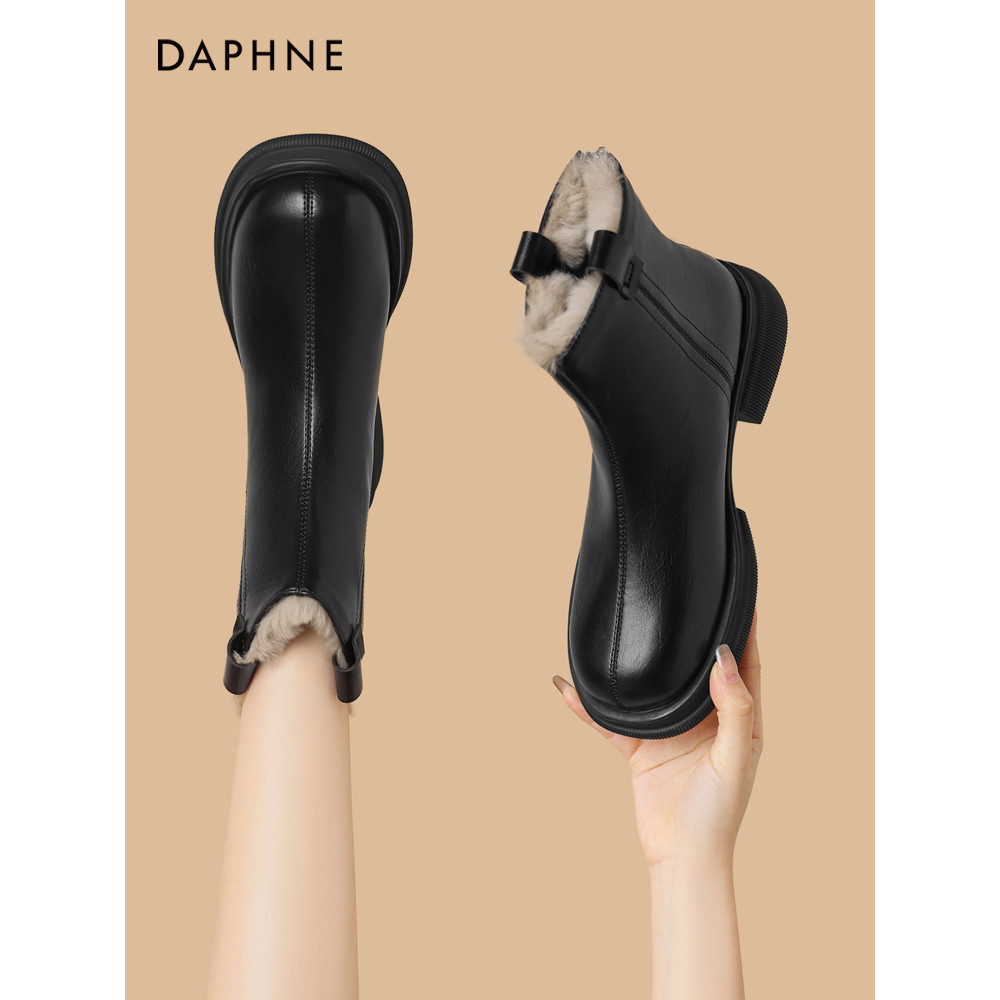 Daphne botas de neve sapatos femininos 2026 novo estilo botas de lã de inverno botas curtas sapatos de algodão Martin bo