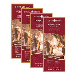 Kit 4 Henna Creme Surya Brasil Castanho Claro Kit em Oferta na Shopee