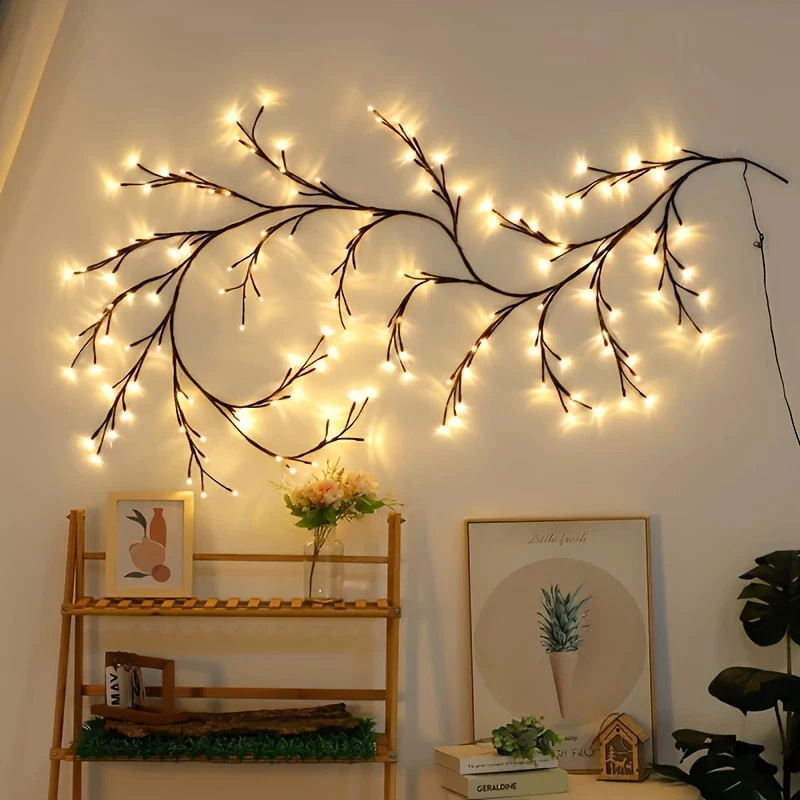 Lâmpada de Videira LED Pode Ser Dobrada para Decoração de Parede Atmosfera Colorida em Casa e Pátio — imagem 1