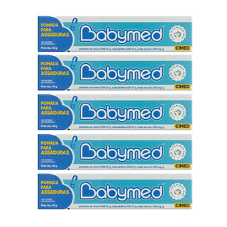 Kit 5 Babymed Azul Pomada Assaduras 100mg - 45g - Cimed