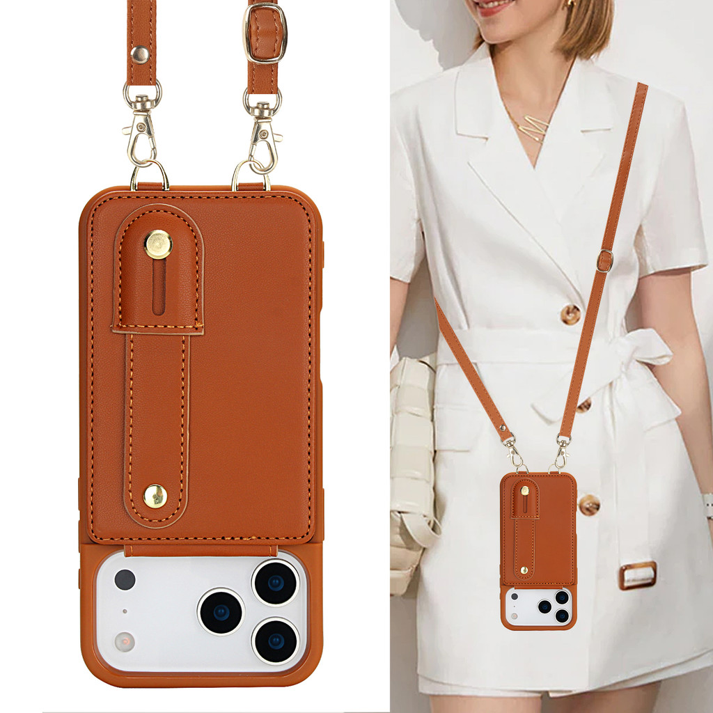 Alça De Pulso Carteira Crossbody Caso De Couro Para iPhone 17 Pro Max 16 16E 17 Ar 15 14 Plus 13 12 11 Xs Xr Titular Do em Oferta na Shopee