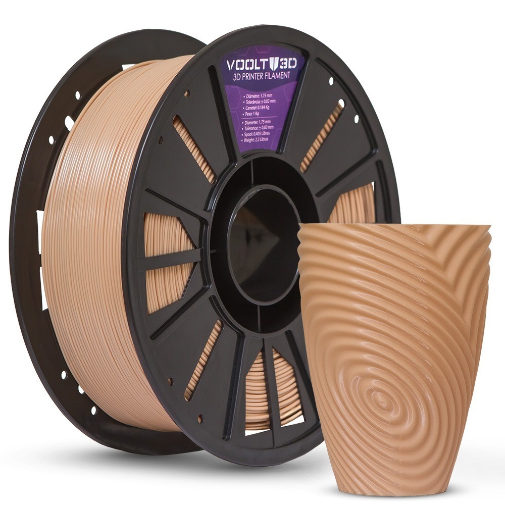 Filamento PET-G HF Premium Bege Caucasiano Sólido - 1KG em Oferta na Shopee