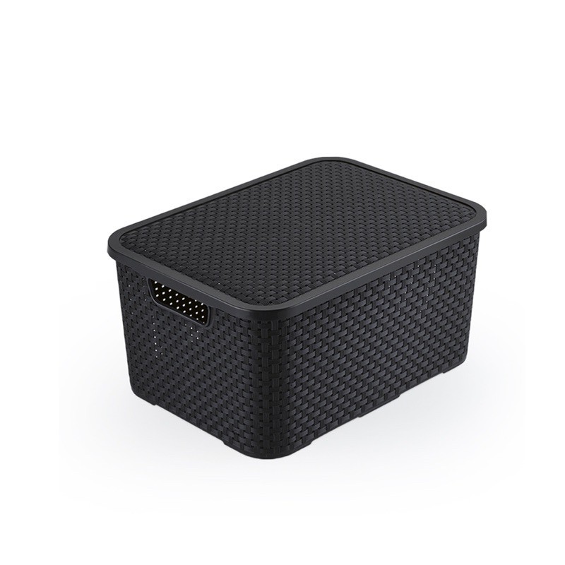 Caixa organizador rattan com tampa 3,5 Lt 21cm x 16cm x 14cm