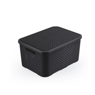 Caixa organizador rattan com tampa 3,5 Lt 21cm x 16cm x 14cm