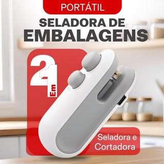 Mini Máquina Seladora Portátil  2 Em 1 Saco Plástico Embalagen Carregamento Usb Elétrica em Oferta na Shopee