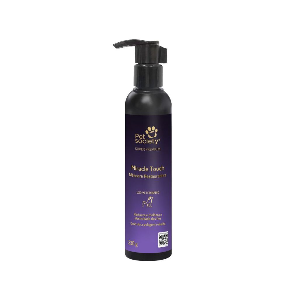 Máscara Hidratante Restauradora Cachorro Gato Miracle Touch Super Premium Pet Society 230g