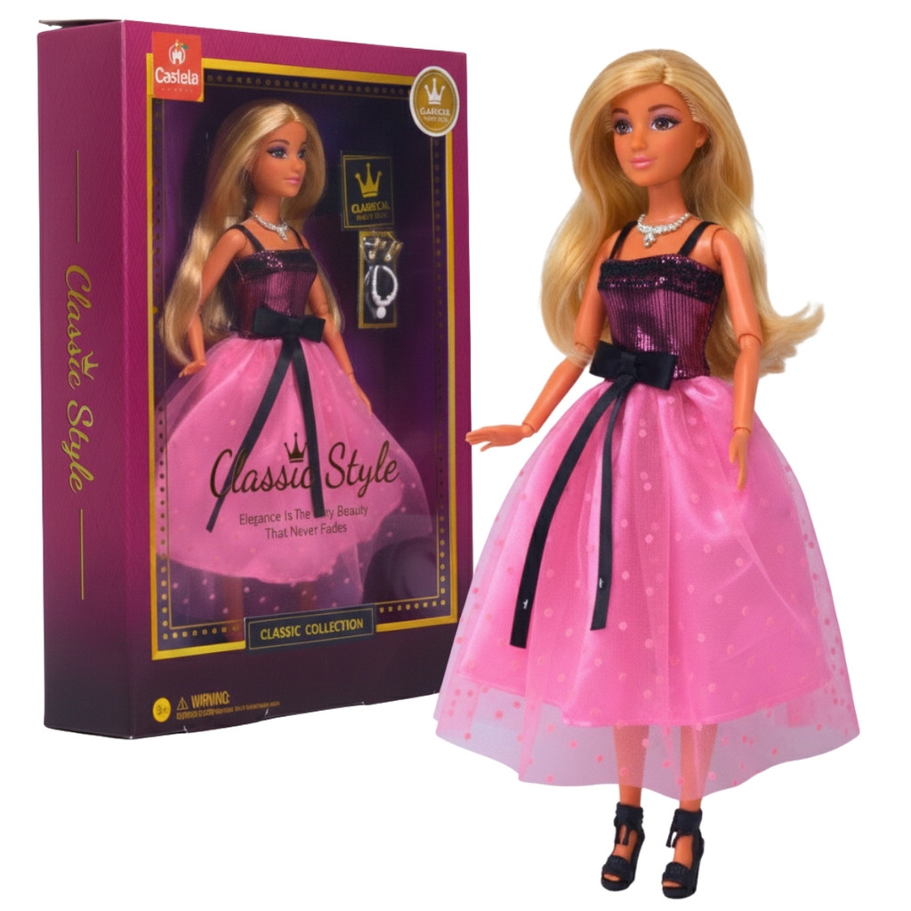Boneca Princesa Fashion Anlily Style Vestido Festa Acessórios Castela em Oferta na Shopee
