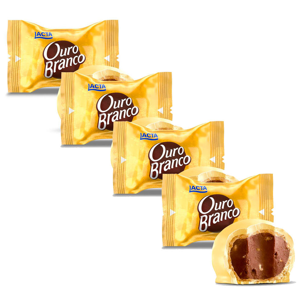 Kit 4 Bombom Lacta Ouro Branco 1 Unidade de 20g
