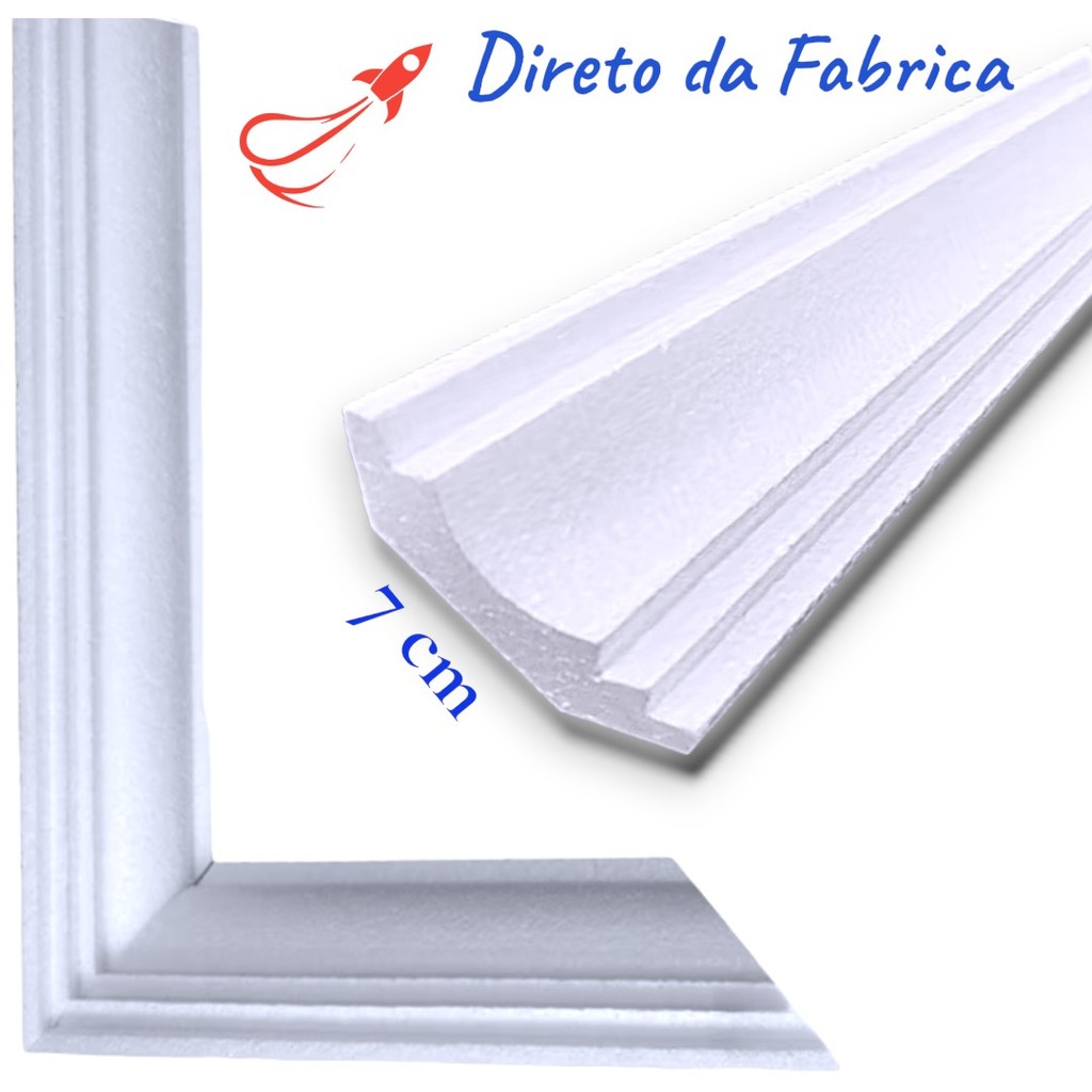 Moldura de isopor Kit 10 METROS ,Sanca em isopor Roda-Teto.