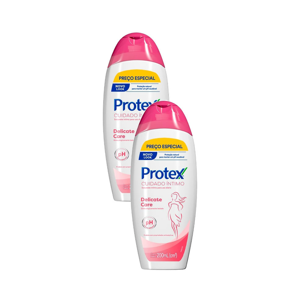 Kit 2 Sabonete Íntimo Protex Cuidado íntimo Delicate Care Preço Especial em Oferta na Shopee